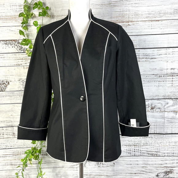 Studio by Liz Claiborne Blazer Jacker sz Small Medium Black Stretch Career Suit - Picture 1 of 12